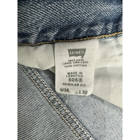 Levis 505 Jeans Men’s 38x30 90s Stonewash Straight Blue Red Tab Denim VTG Retro - Picture 16 of 16